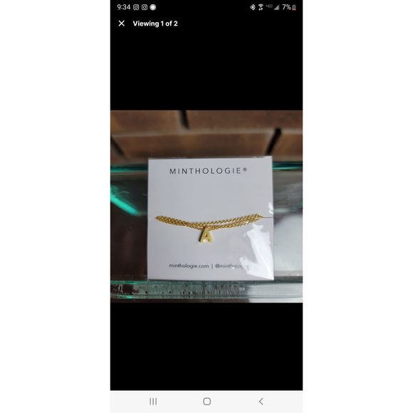 Minthology A initial necklace in gold lobster claw closure new in bag - Picture 3 of 4